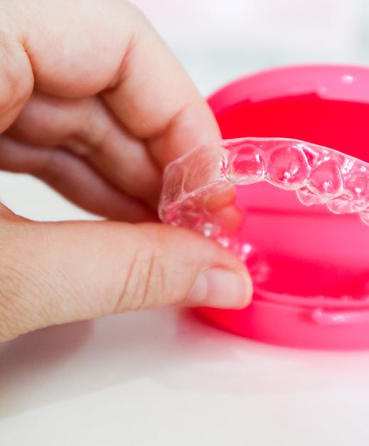 Clear aligners in a case